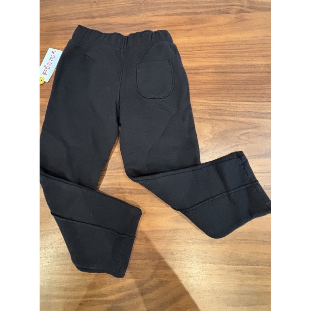 Lot Of 2 Boys' Houndstooth Print And Solid Black Pants - Cat & Jack Size 4/5T - Picture 2 of 12